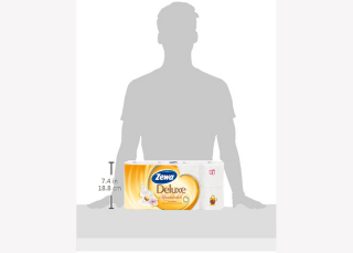 Zewa Deluxe Mandelmilch (8 Rolls) proportions
