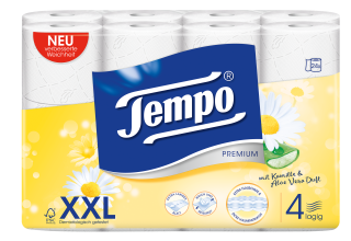 Tempo WC Papier Premium mit Kamille und Aloe Vera Duft 4 lagig