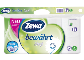 Zewa Toilettenpapier Bewährt 3-lagig, 8 x 150 Blatt (8 Rollen).png